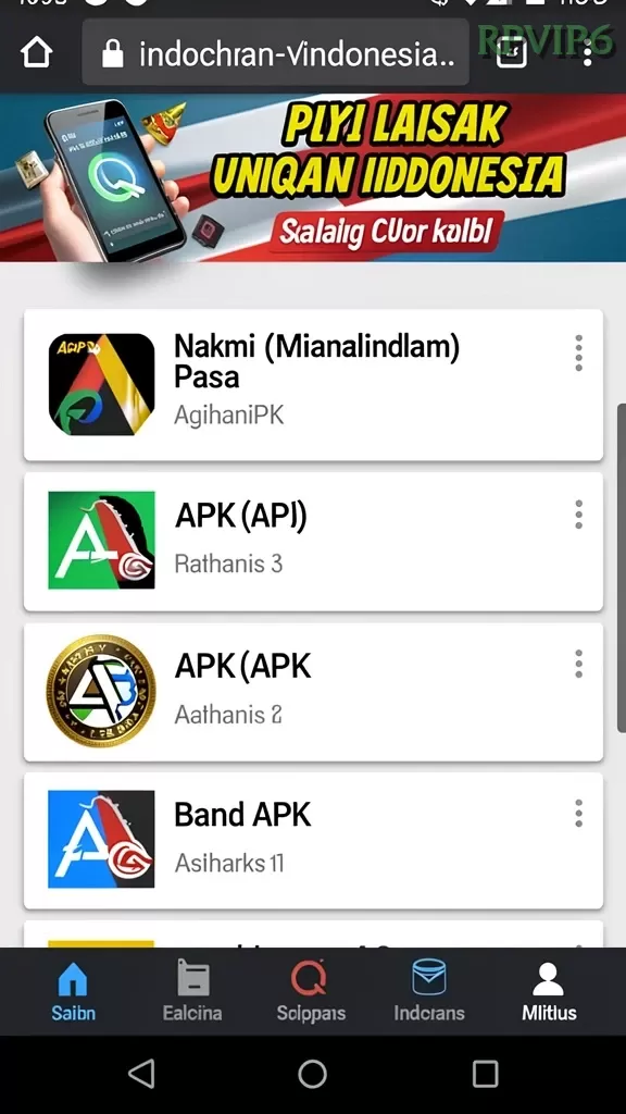 Cuplikan layar HAJAR777 — menu navigasi