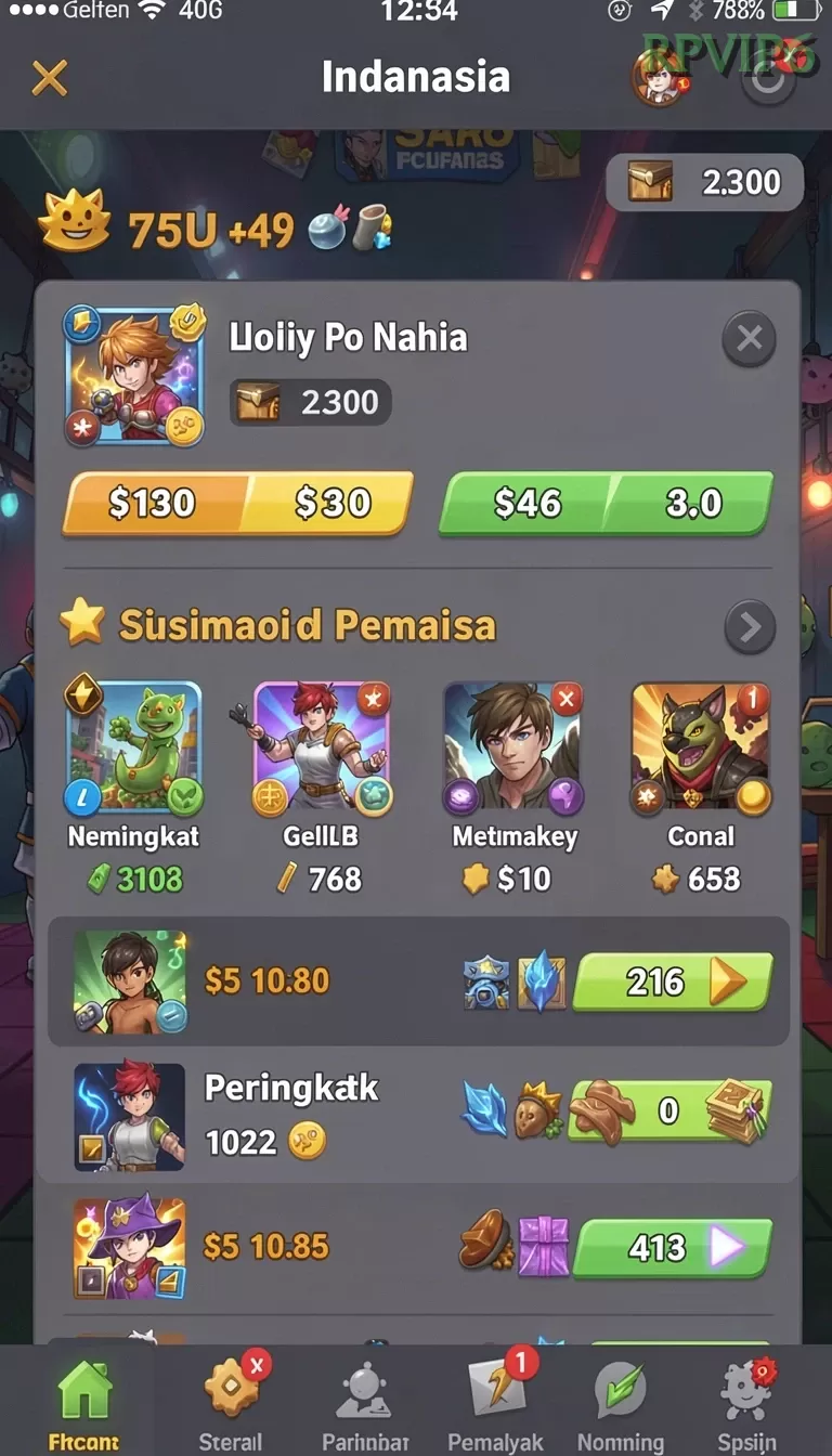 Cuplikan layar TOTOSLOT288 — aktivitas