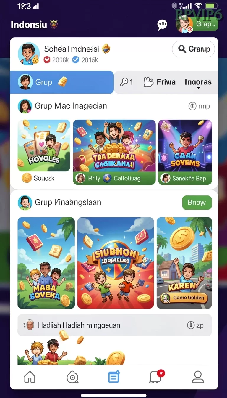 Cuplikan layar IDAGAME — menu navigasi